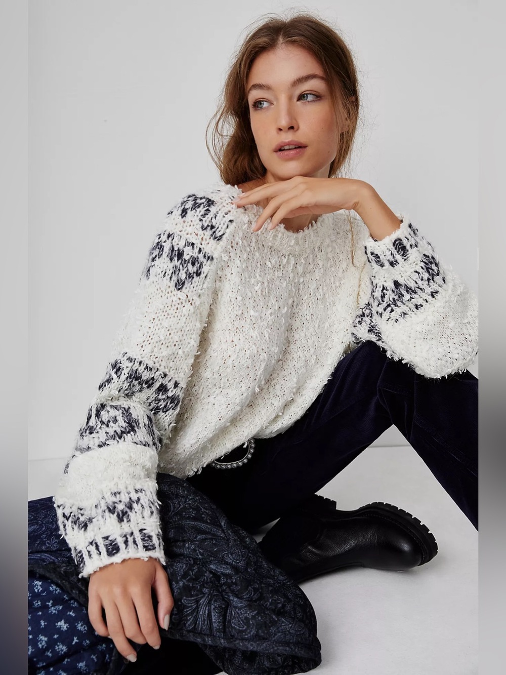 Anthropologie Pilcro Petra Featured Sweater Size XL Cozy Oversized Knit